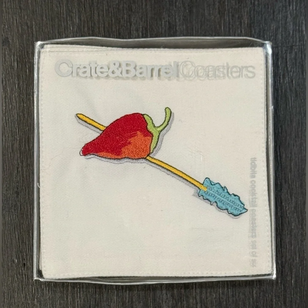 Crate and Barrel Set of 6 Cloth Cocktail Coasters